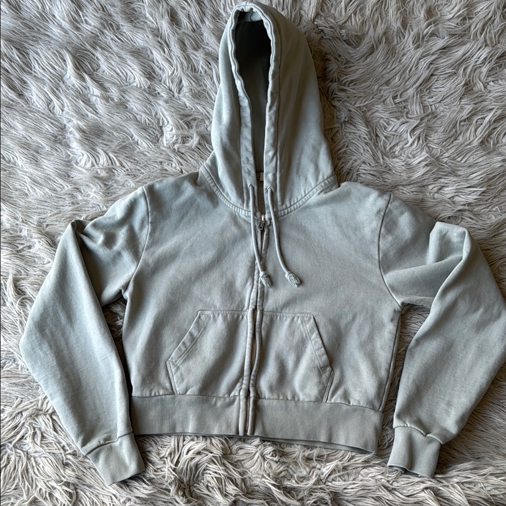 Brandy Melville Light Green OS Cropped Hoodie